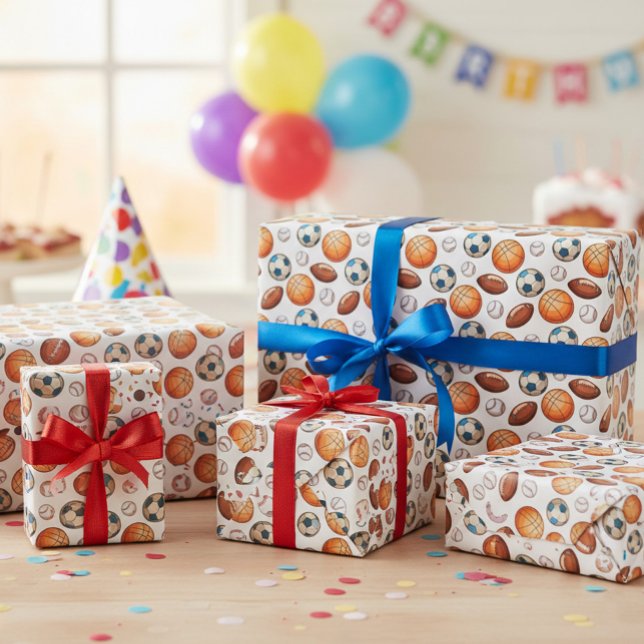 Sports Ball Wrapping Paper  (Creator Uploaded)