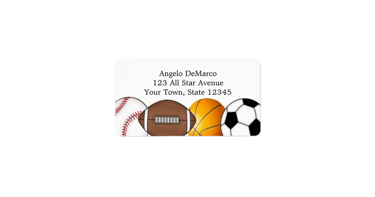 Sports Balls Address Label Zazzle