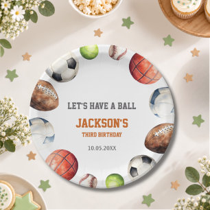 Sports Balls All Sports Let's Have a Ball Birthday Paper Plates