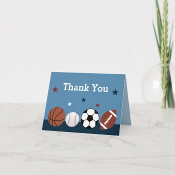Sports Balls All Star Thank You Cards by Personalizedbydiane at Zazzle