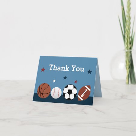 Sports Balls All Star Thank You Cards