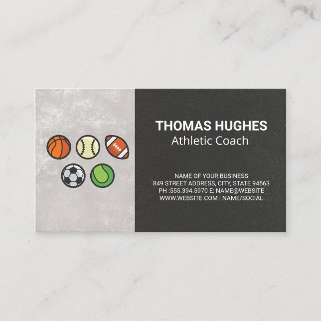 Sports Balls | Athletic  Coach Business Card (Front)