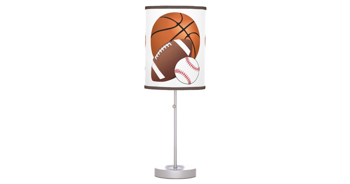 Sports Balls Basketball Football Baseball Fan Table Lamp Zazzle