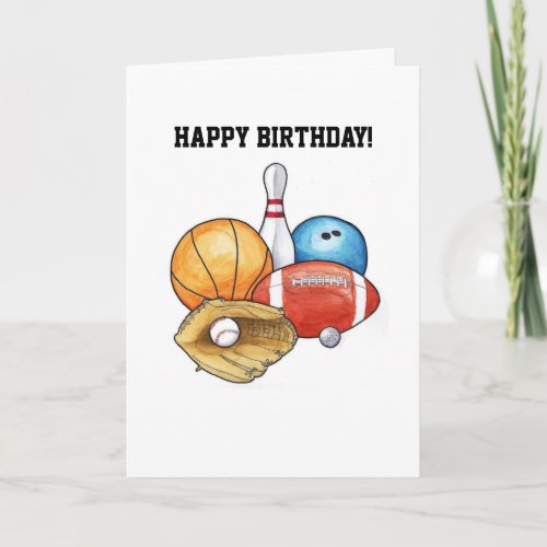 Sports Balls Birthday Card