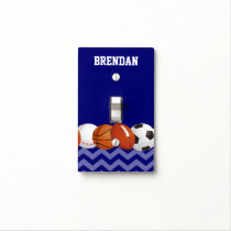 Sports Balls Blue Personalized Light Switch Cover