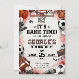 Sports Balls Boy birthday Invitation