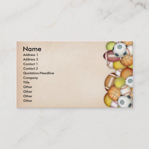 Customizable Sports / Balls Business Card Templates
