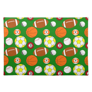 Sports Balls  Cloth Placemat