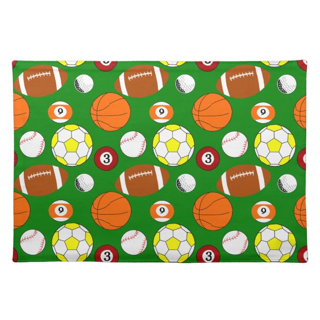 Sports Balls  Cloth Placemat (Front)