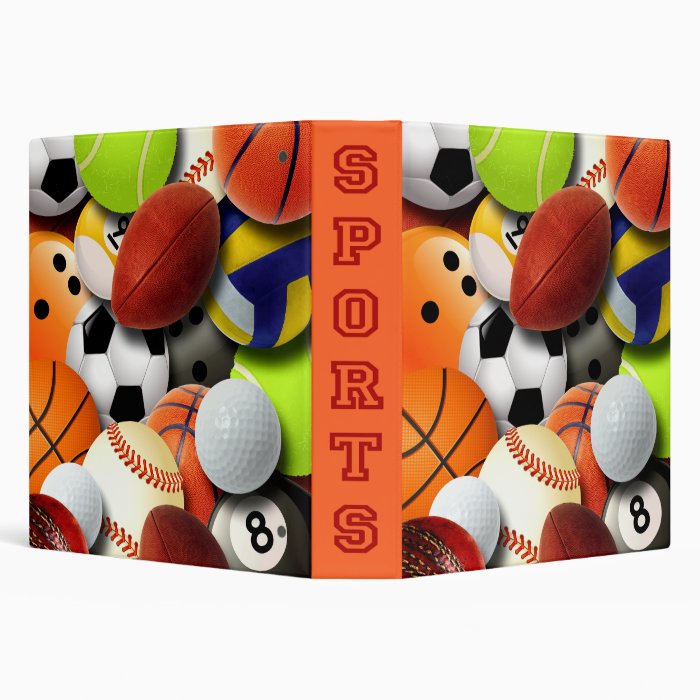 Sports Balls Collage Vinyl Binders