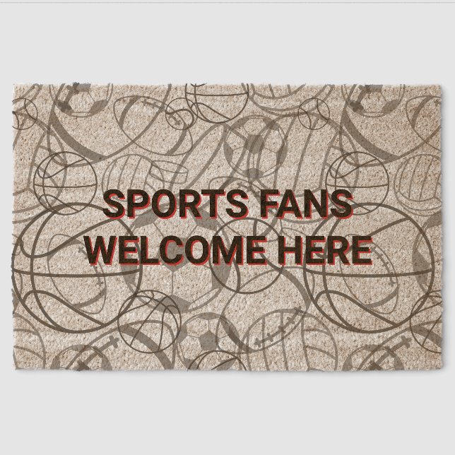 Sports Balls Design Coir DoorMat Fiber Doormat (Front)