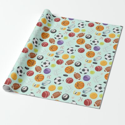 Sports Balls Design Wrapping Paper