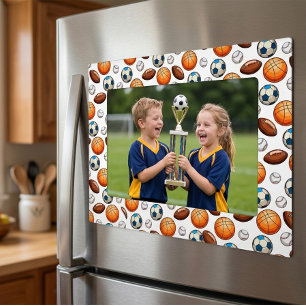 Sports Balls Pattern Magnetic Photo Frame