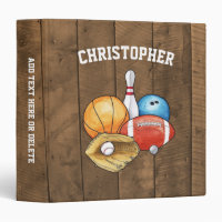 Sports Balls Personalized 3 Ring Binder