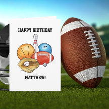 Sports Balls Personalized Birthday Card