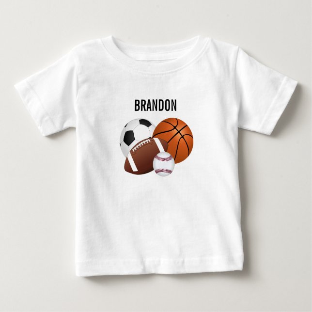 Sports Balls Personalized T-Shirt (Front)