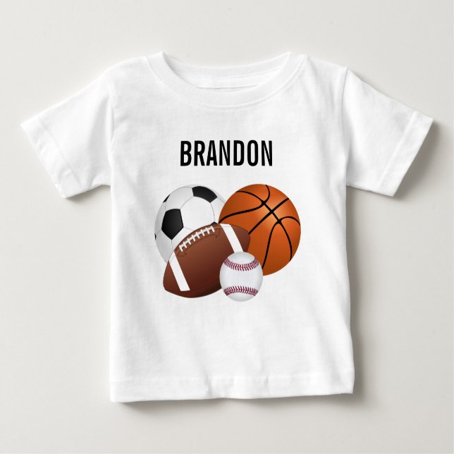 Sports Balls Personalized T-Shirt (Front)