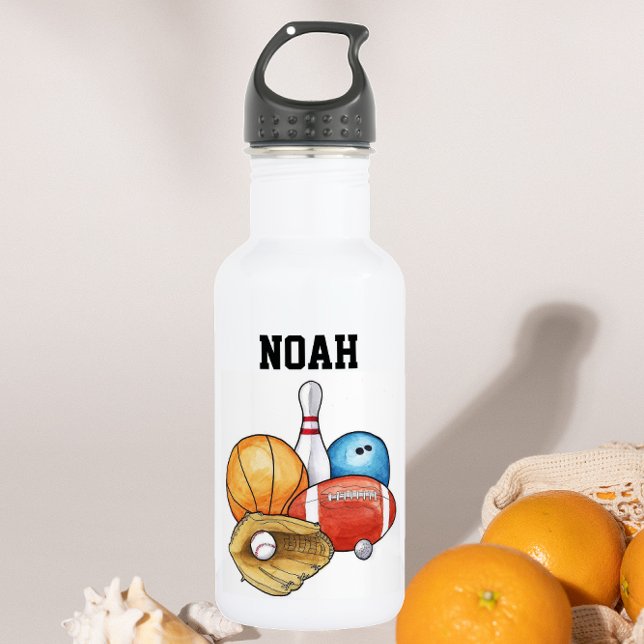 Sports Balls Personalized Water Bottle (Creator Uploaded)