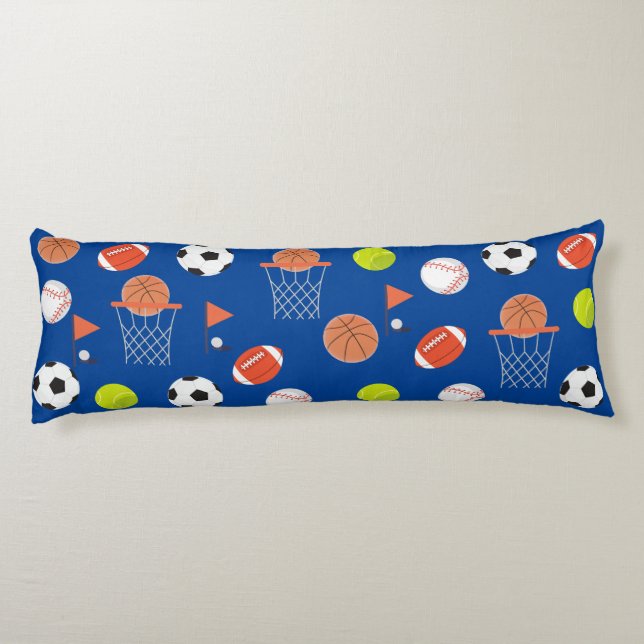 Sports Balls Theme Collection Body Pillow (Back)