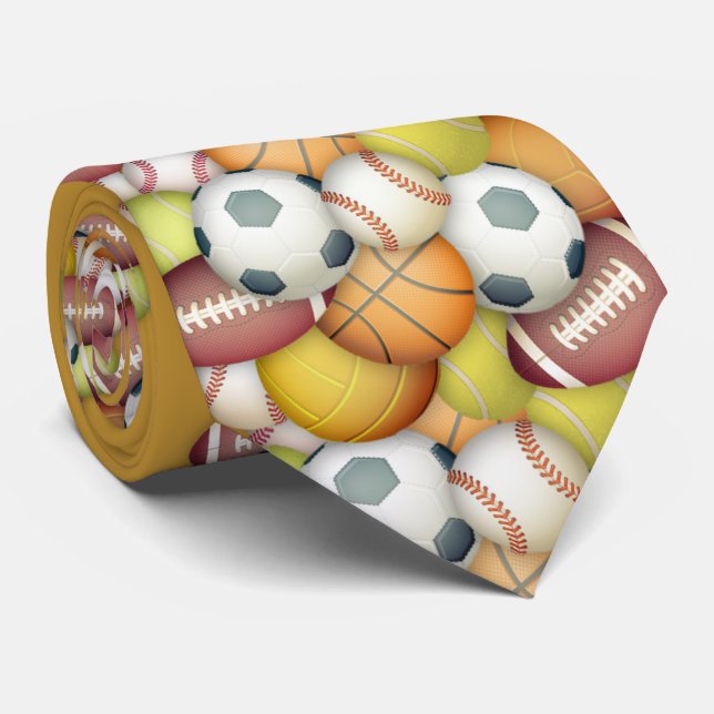 Sports-balls Tie (Rolled)