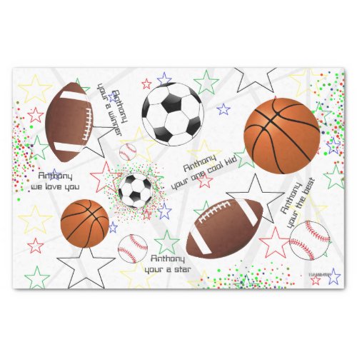 Sports Balls with Stars _ Tissue Paper HAMbWG