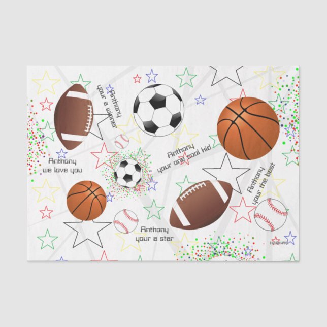 Sports Balls with Stars - Tissue Paper HAMbWG (Front)