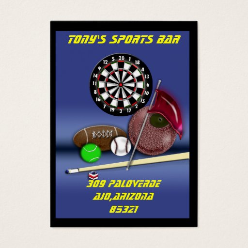 Customizable sports bar business card templates