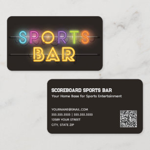 Sports Bar Custom QR Business Card