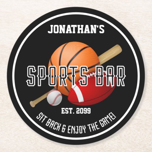 Sports Bar Football Baseball Basketball Coasters