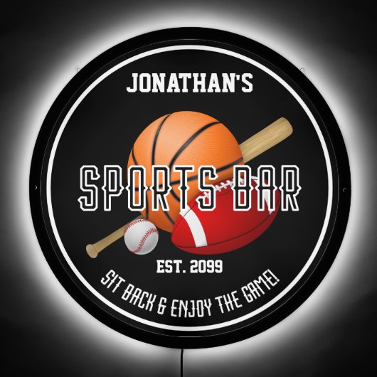 Sports Bar Led Illuminated Sign (Front)