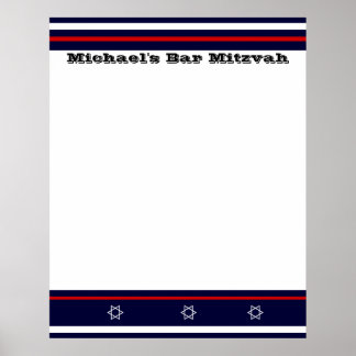 Sports Bar Mitzvah Sign In Board - NY