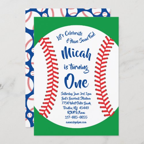 Sports Baseball1st Birthday Cute Invitations