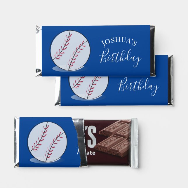 Sports Baseball Birthday   Hershey Bar Favors (Front)