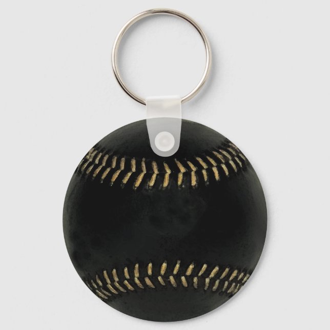 sports, baseball black keychain (Front)