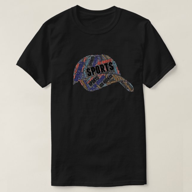Sports Baseball Cap Colorful Graphic T-shirt (Design Front)