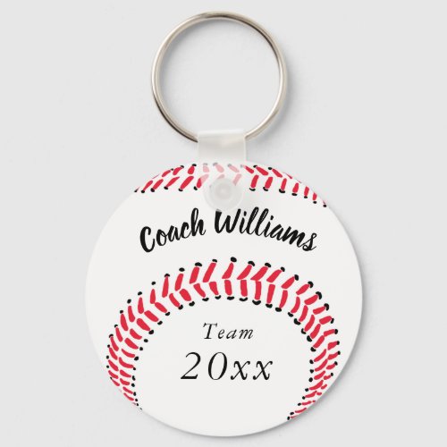 Sports Baseball Coach Add Name Team and Year Keychain