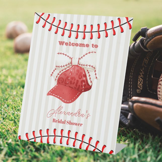 Sports Baseball Homerun  Bridal Shower Pedestal Sign (Creator Uploaded)