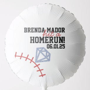 Sports Baseball Homerun Glitter Bridal Shower  Balloon