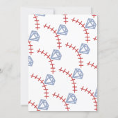 Sports Baseball Homerun Glitter Bridal Shower Blue Invitation (Back)
