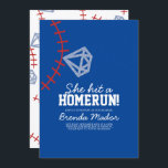 Sports Baseball Homerun Glitter Bridal Shower Blue Invitation<br><div class="desc">Bridal Shower Invitations with Baseball for a Sports Themed Bridal Shower</div>