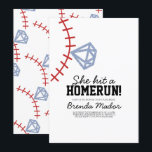 Sports Baseball Homerun Glitter Bridal Shower  Invitation<br><div class="desc">Bridal Shower Invitations with Baseball for a Sports Themed Bridal Shower</div>