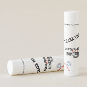 Sports Baseball Homerun Glitter Bridal Shower  Lip Balm