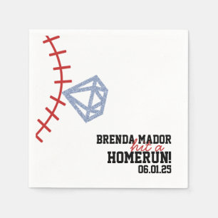 Sports Baseball Homerun Glitter Bridal Shower  Napkins