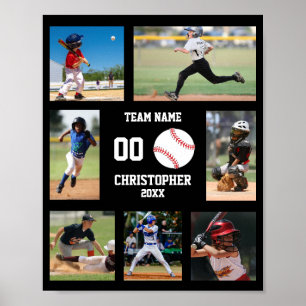 Sports Baseball Kids Photo Collage Poster