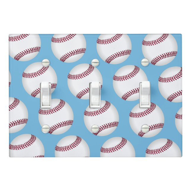 Sports Baseball Light Switch Cover (In Situ)
