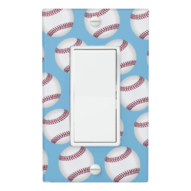 Sports Baseball Light Switch Cover (In Situ)