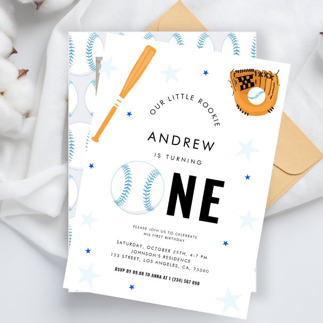 Sports Baseball Theme Baby 1st Birthday Party Invitation (Creator Uploaded)
