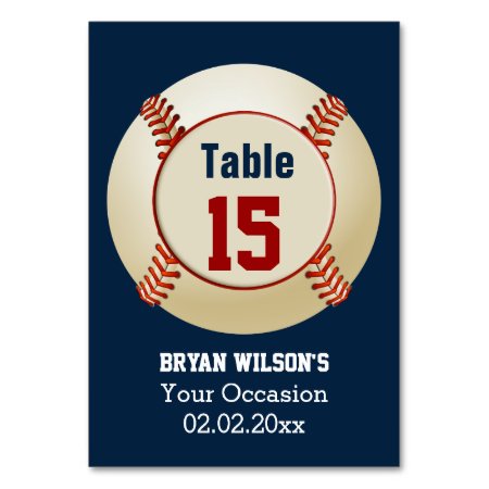 Sports Baseball Theme Personalized Table Numbers