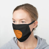 Sports Basketball Athletic Black Cotton Face Mask (Angled)