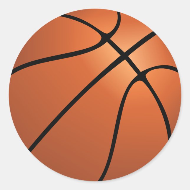 Sports Basketball Birthday Party Classic Round Sticker (Front)